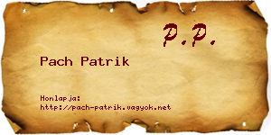 Pach Patrik névjegykártya