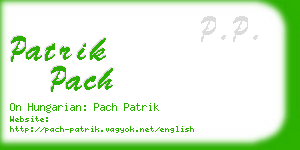 patrik pach business card
